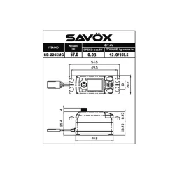 Servo Savox Low Profil HV Brushless 13kg / 0,08sec. 7.4V