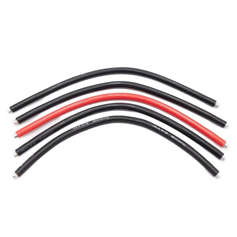 Set de 5 cables 10AWG silicone - l180mm