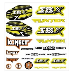 Yellow / Black Funtek SBX Stickers sheet