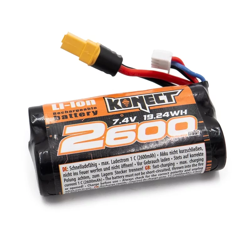 Konect Li Ion Battery 7.4V 2600 mAh 15C XT60