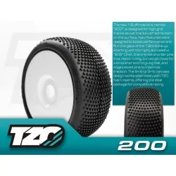 TZO tyres 200-SOFT Pre-Glued Set (White) 4pcs