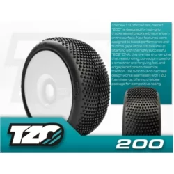 Pneus TZO 200- collé sur jante Blanche - SUPER SOFT - sachet de 4