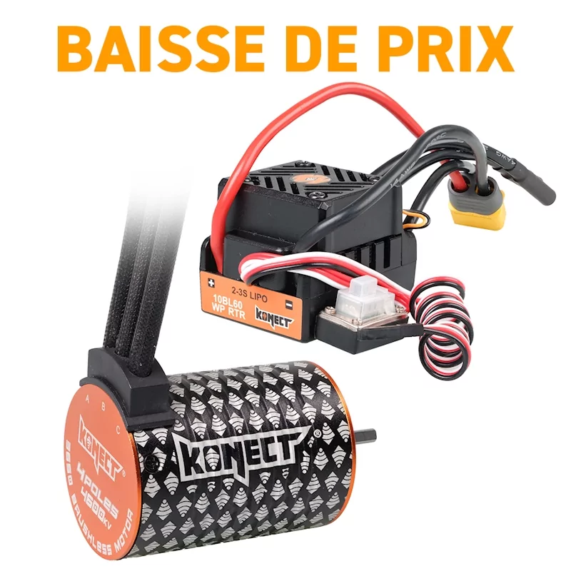 COMBO BRUSHLESS 60Amp WP + moteur 4P 3650SL 4600Kv