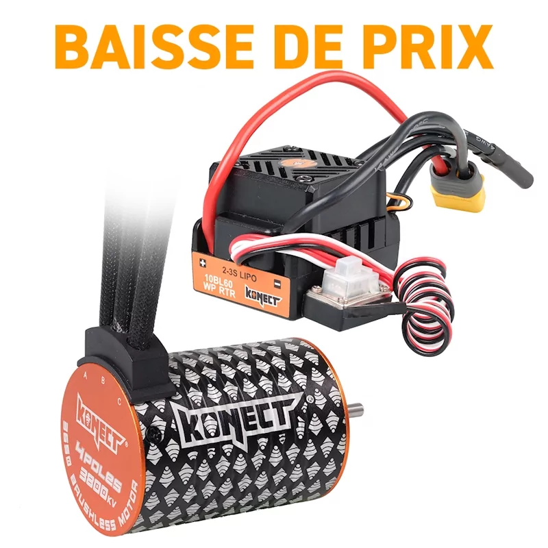 COMBO BRUSHLESS 60Amp WP + moteur 4P 3650SL 3800Kv