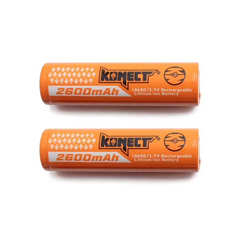 Pack 2 Batteries li-Ion type 18650 2600Mah avec boite de rangement