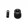 Pignon moteur 32dp ø5mm + adaptateur 3,17mm 15 dents en acier