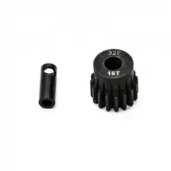 Pignon moteur 32dp ø5mm + adaptateur 3,17mm 16 dents en acier