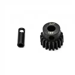 Pignon moteur 32dp ø5mm + adaptateur 3,17mm 18 dents en acier