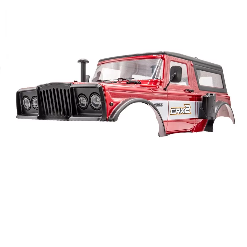 Carrosserie 313 mm décorée Rouge Crawler Survival Long Cab seule