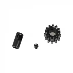 Pignon moteur 32dp ø5mm + adaptateur 3,17mm 12 dents en acier