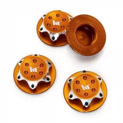 Ecrous de roues borgne en aluminium 17mm Orange