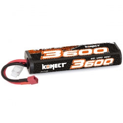 Konect Lipo 3600mah 7.4V 30C 2S1P 26.6Wh (Stick Pack Dean)