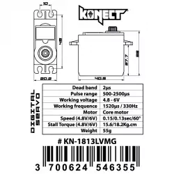 Servo Konect Digital 18kg-013s pignons métal