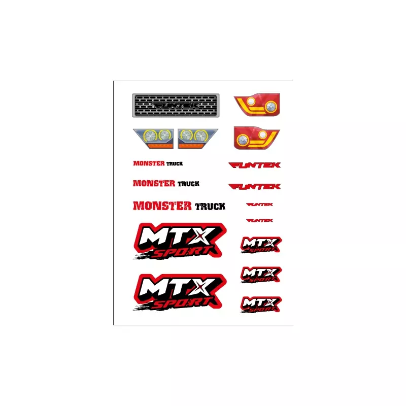 Planche stickers Rouge Funtek MTX 