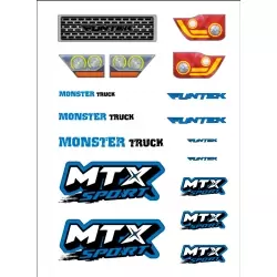 Planche stickers Bleue Funtek MTX 