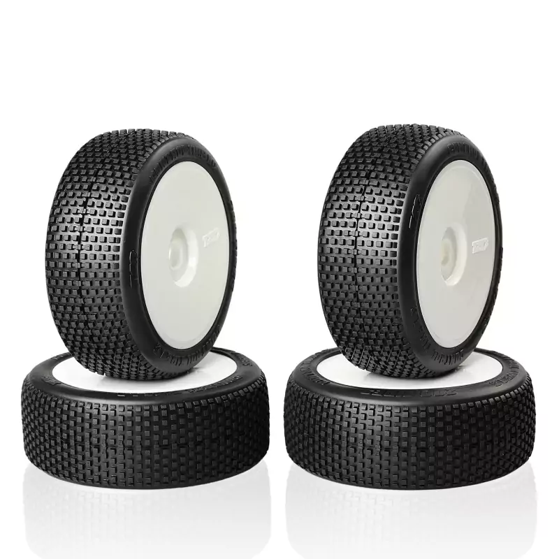 Pneus TZO 101- collé sur jante Blanche - SOFT - sachet de 4