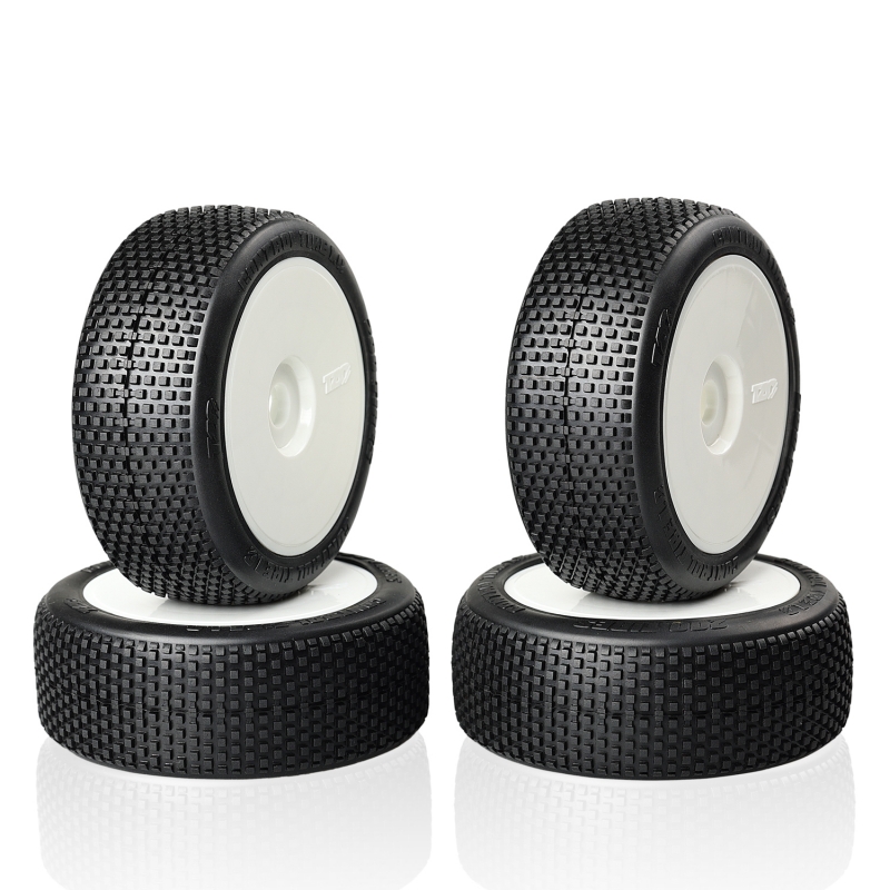 TZO tyres 101SUPER SOFT PreGlued Set (White) 4pcs