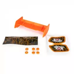 Aileron buggy 1/10 plastique orange+stickers