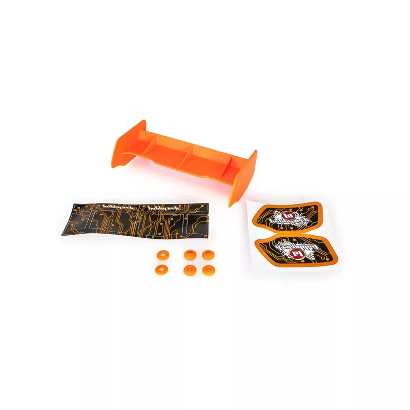 Aileron buggy 1/10 plastique orange+stickers