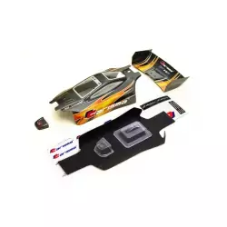 GT14B - GUNMETAL CAR BODY WITH STICKERS