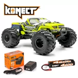 Yellow Rogue Terra brushed Monster 4WD Pack Battery + charger