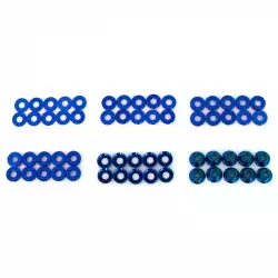 Set de rondelle et écrou en alu anodisée Bleu (60pcs)