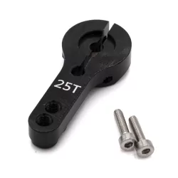 Racing steering servo horn in aluminium Black 25T.