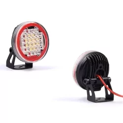 22mm Hat-lamp Red circle LED Pro Spotlight + metal holder (x2)