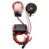 Projecteur LED 22mm contour rouge + support metal (x2)