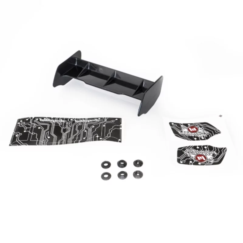 Aileron buggy 1/10 plastique noir+stickers