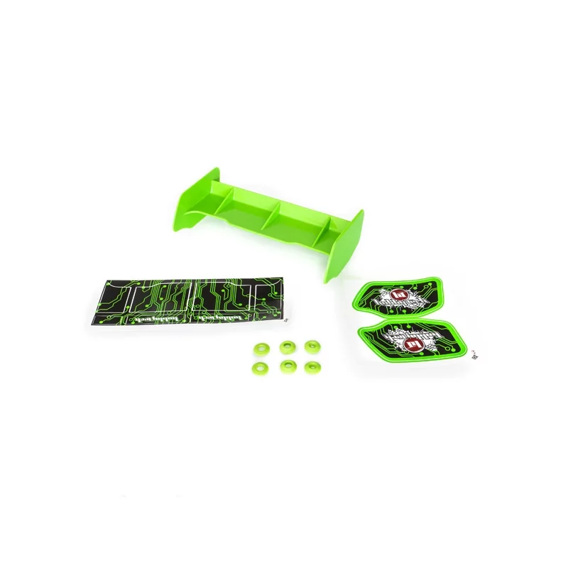 Aileron buggy 1/10 plastique vert+stickers