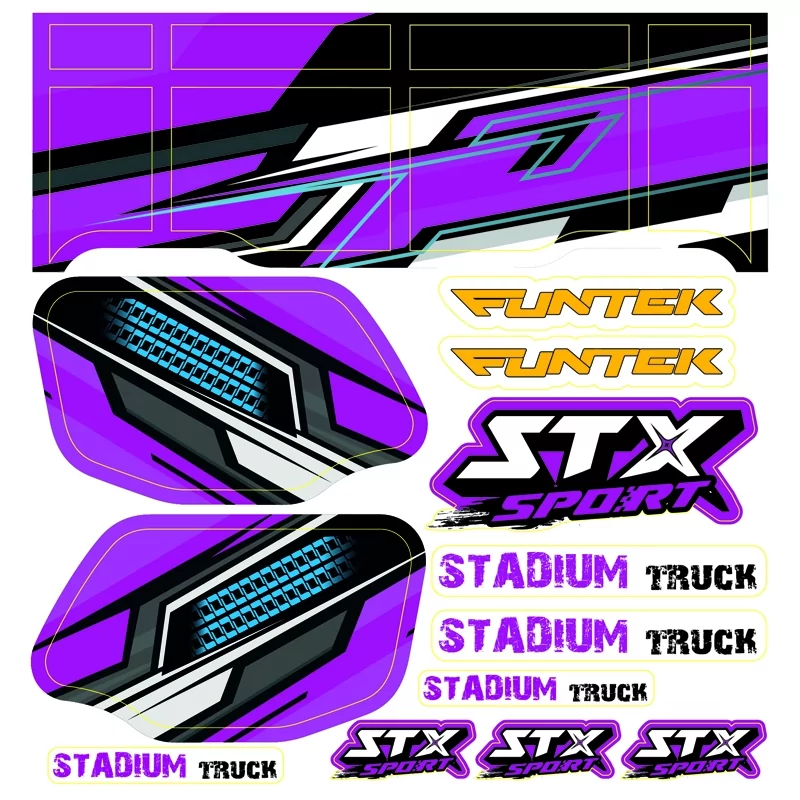 Funtek STX Sport Purple Stickers Sheet