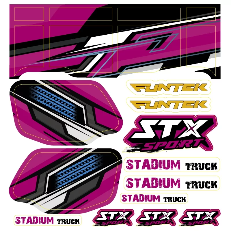 Funtek STX Sport Purple Stickers Sheet