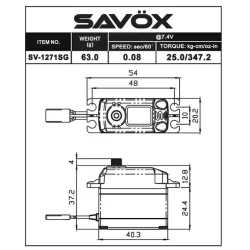 Servo Standard SAVOX 7.4V DIGITAL  25kg 0.08s