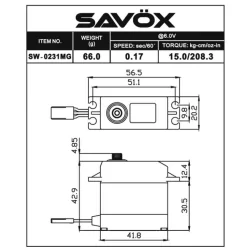 Servo Standard Waterproof  DIGITAL 6V 15kg/0.17s